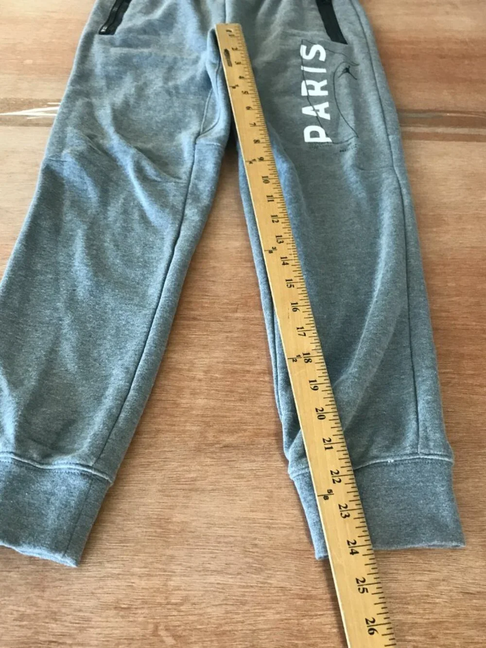 Jordan x Paris Saint Germain French Terry Sweat Pants Boy M Gray Zip Pocket